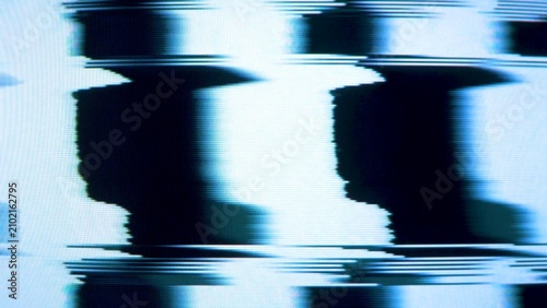 Quadro su tela Abstract vhs glitch background featuring distorted horizontal lines and flickering digital noise with analog signal interference