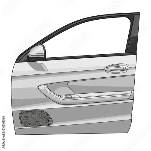 Sleek Car Door Isolated for Automotive Design and Repair Concepts.