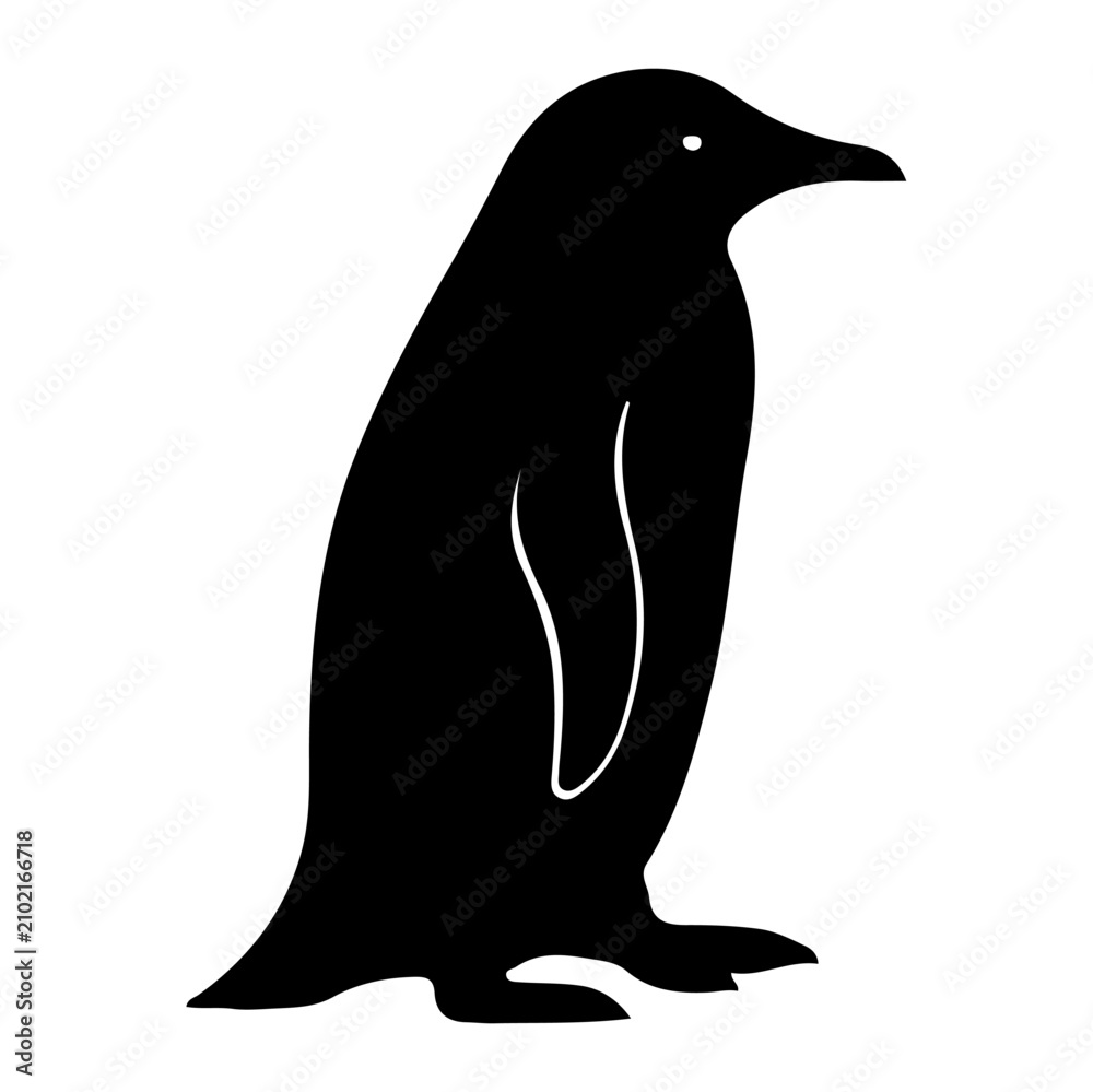 Fototapeta premium Stylized Penguin Illustration with Minimalist Design.