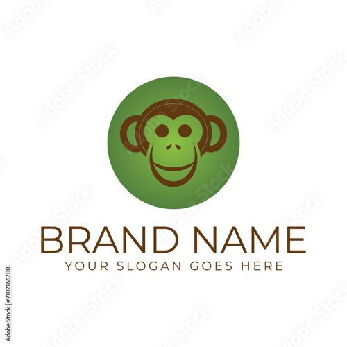 Canvas Print Creative design of elegant monkey head logo