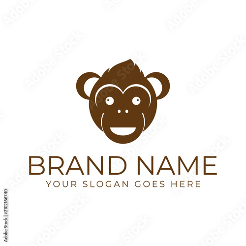 Canvas Print Creative design of elegant monkey head logo