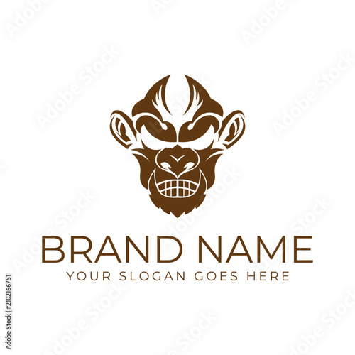 Canvas Print Creative design of elegant monkey head logo