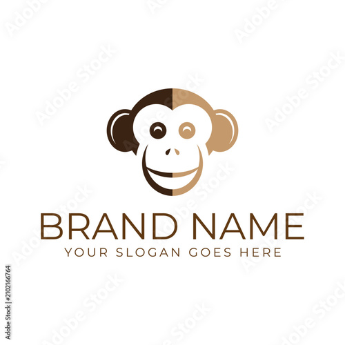 Canvas Print Creative design of elegant monkey head logo