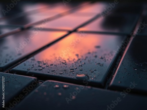 Water Drops on Fire Reflected Over Computer Keyboard and Laptop Keys, Abstract Technology Background with Digital Communication, Internet Business and Mobile Device Concept Macro Closeup