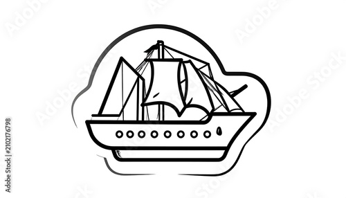 Black and white line drawing of a submarine.