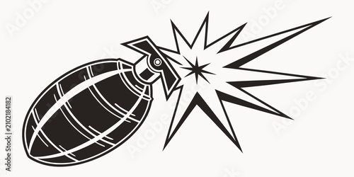 Photography Black silhouette of bomb explosion with radiating shockwaves explosion detonatio