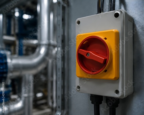 Electrical Isolator Switch Remains Off Inside Mechanical Room for Safer Maintenance and Lockout Procedures Compliance