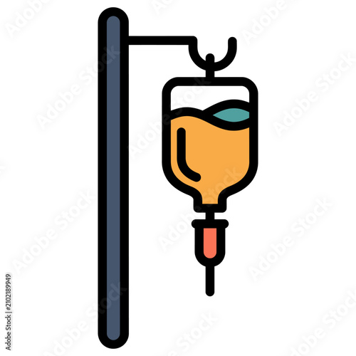 IV Contrast Drip Bag Icon for CT MRI Scan Prep
