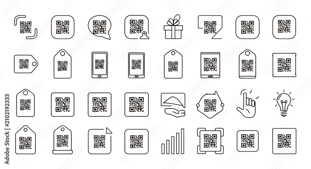 Fototapeta premium Collection of small grayscale user interface icons depicting actions and devices.