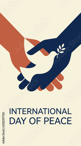 Silhouetted hands creating a dove for Peace Day.