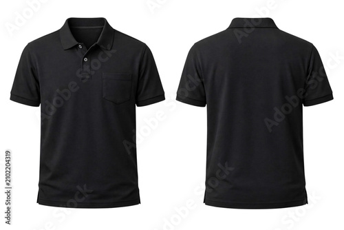 Cuadro en lienzo Front and back view of a black png isolated on transparent background