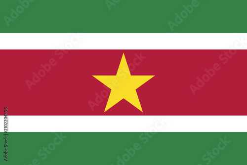 Foto Suriname flag with star vector