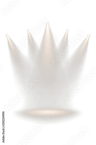 Silver crown shape with spotlight effect png isolated on transparent background