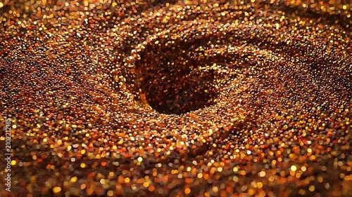 Luxury Golden Abstract Particle Vortex Motion Background Seamless Loop