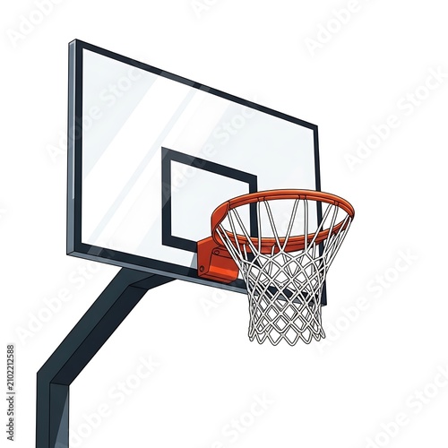 Basketball backboard with hoop and net a complete setup for playing the game sports equipment for school park or professional court isolated on white background basketball backboard