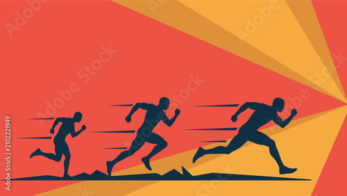 Foto Professional runners competing in a sprint race illustration with athletes compe