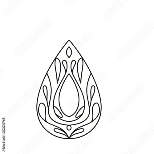 Teardrop shape with decorative pattern