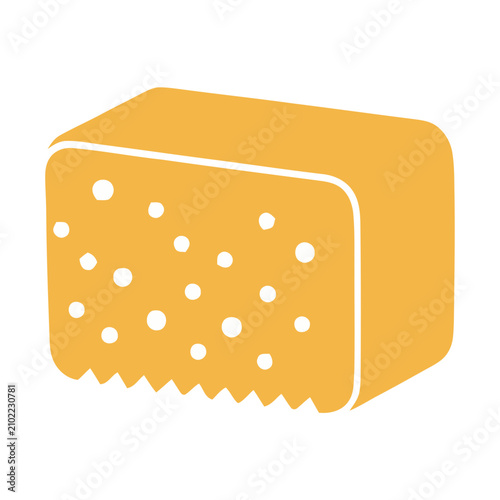 Yellow cheese slice with holes