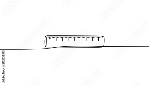 Cuadro en lienzo One continuous line illustration of an measuring , isolated on white background
