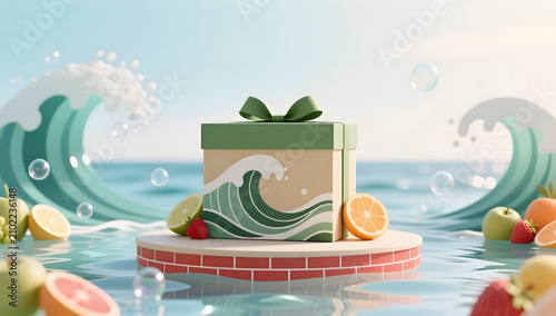 Late Summer Promotion wave gift illustration background