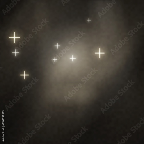 Tableau sur toile Glowing Plus Signs in Dark Background