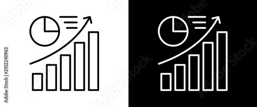Bild auf Leinwand Market Share  white and black icon set design