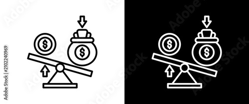 Tableau sur toile Leverage white and black icon set design