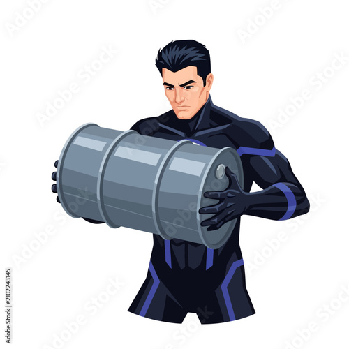 Cuadro en lienzo Gravity Superhero Crushing Metal Barrel