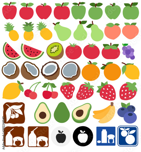  Various Fruits Symbols, Signs and Icons
