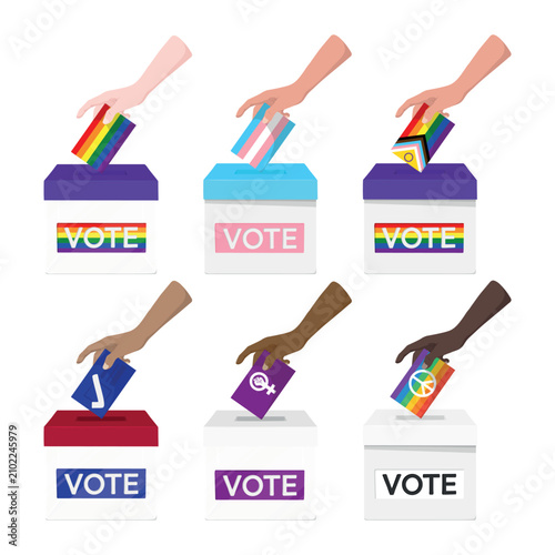 Diverse voting representation illustration vector element set