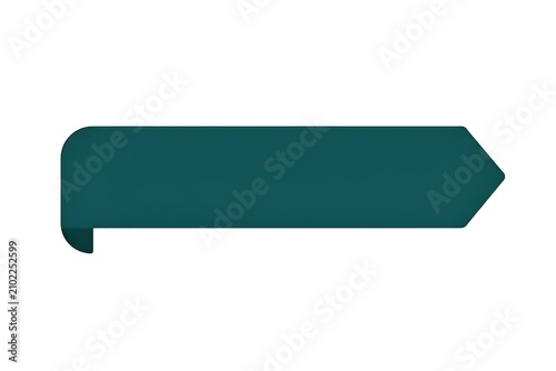 Teal Ribbon Banner with Rounded Corner and Arrow Tail