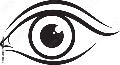 Tableau sur toile Minimalist eye icon representing vision and observation with minimalist percepti