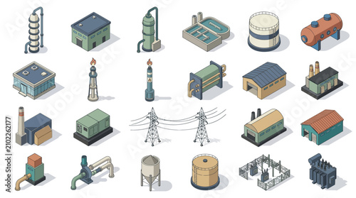 Industrial infrastructure and utility facilities including pipelines power lines and manufacturing plants for comprehensive