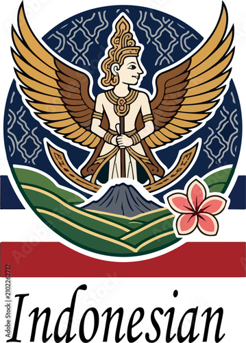 indonesian culture logo icon vector .