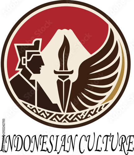 indonesian culture logo icon vector .