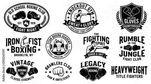 Quadro su tela Vintage Boxing Club Emblems and Logos Collection