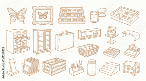 Foto Collection of Vintage Display Cases, Cabinets, and Storage Solutions for Curiosities