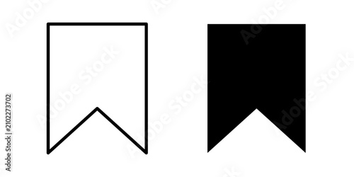 Billede på lærred Page bookmark icon in outline and solid style, isolated on white background