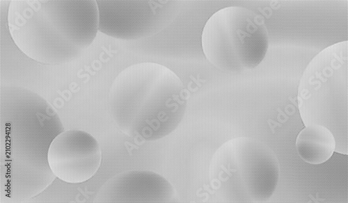Canvastavla Gray transparent bubbles floating on light gray background with soft focus  abst