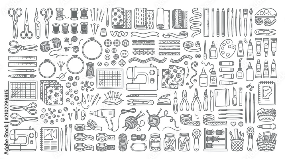 Obraz premium Handcrafted Sewing and Craft Supplies Collection