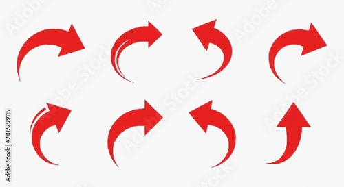 Fotografie Directional Circular Arrows Set.
