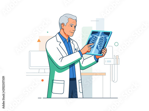 Doctor Examining X-ray Image Expertise And Diagnosis In Modern Healthcare