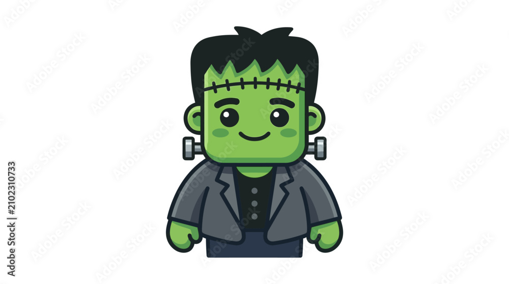 Fototapeta premium Cartoon Frankenstein Monster Character Illustration.
