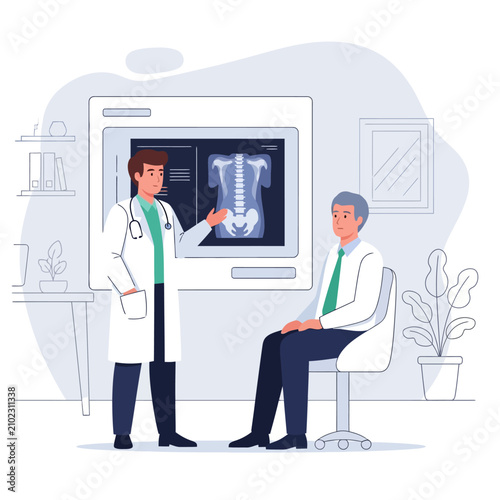 Doctor Discusses Medical Scan With Patient In Consultation Room