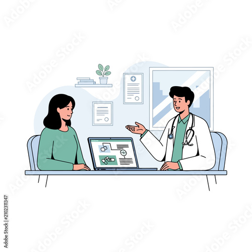 Doctor Discusses Medical Information With Patient During Consultation