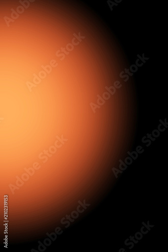 Abstract black and orange gradient background with soft circular light blending.
