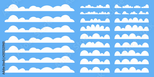 Fotografía White Cloud Formations Vector Illustration Against Blue Background