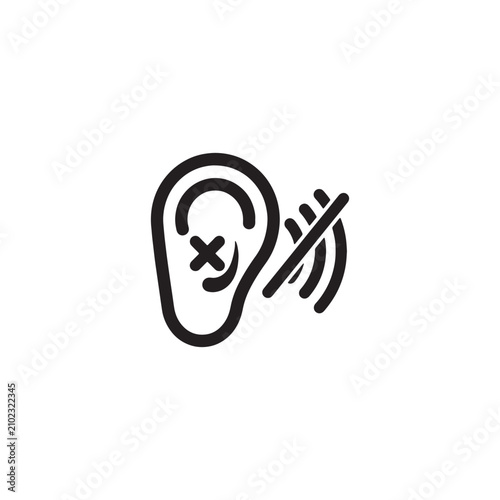 Black ear with sound wave glyph