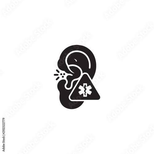 Black of an infected human ear infection germ