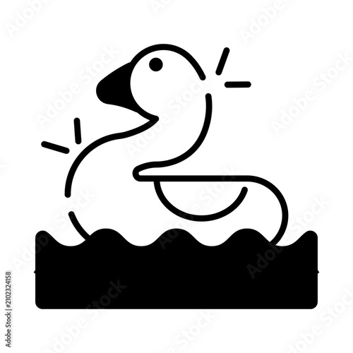 Принти на полотні Modern design icon of swimming duck
